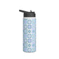 Granny Square in Blueberry Milk | Stainless Steel Water Bottle, Standard Lid | Crochet | Knit | Craft