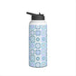 Granny Square in Blueberry Milk | Stainless Steel Water Bottle, Standard Lid | Crochet | Knit | Craft
