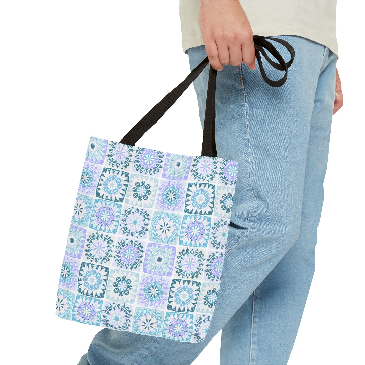 Granny Square in Blueberry Milk | Tote Bag | Crochet | Yarn | Knit | Craft