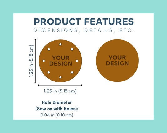 CIRCLE | 1.25 in x 1.25 in | Custom Order Fabric Label