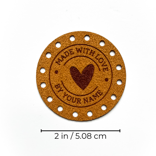 MADE WITH LOVE BY (Circle Patch) | Custom Order | 4 Pack