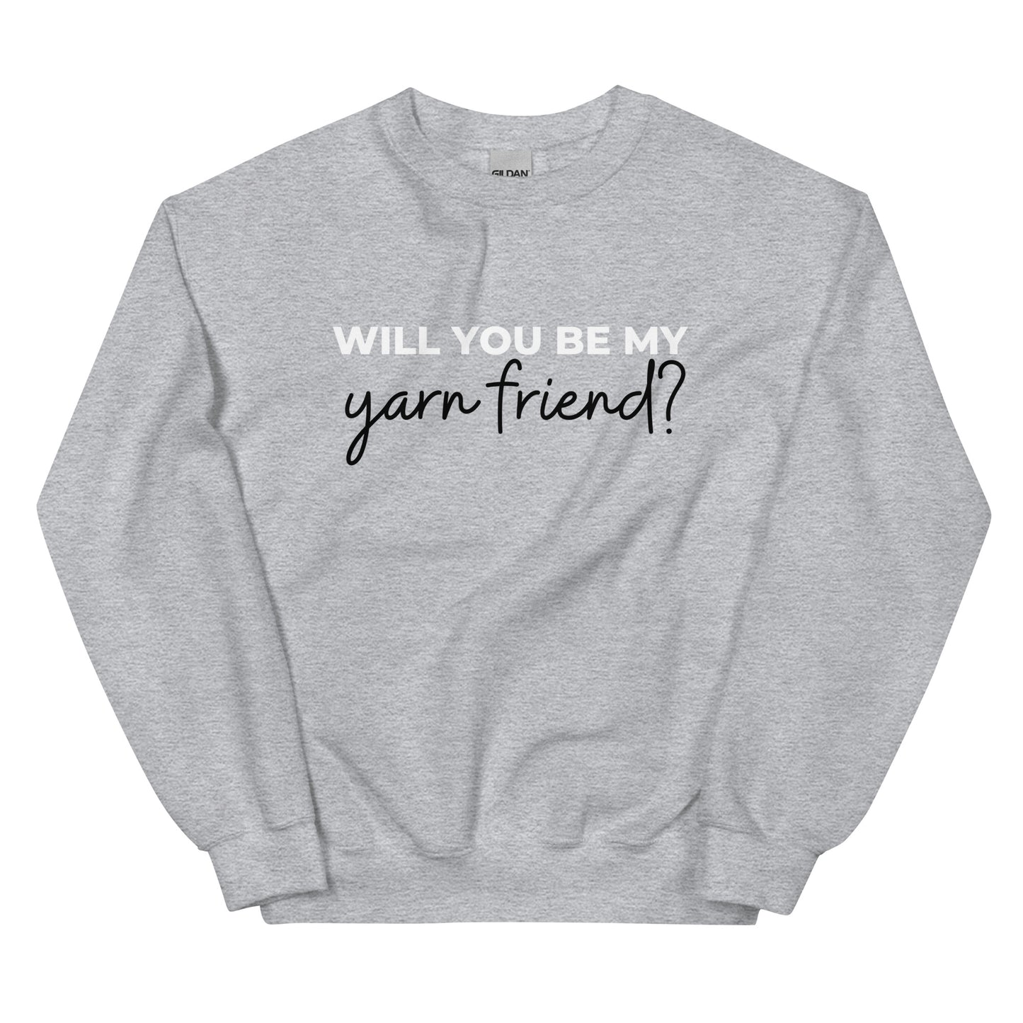 BE MY YARN FRIEND | Crewneck Sweater in Sport Grey